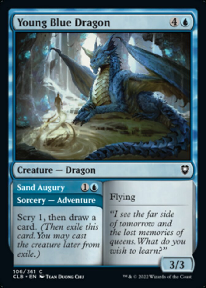 Young Blue Dragon // Sand Augury [Commander Legends: Battle for Baldur's Gate] Magic: The Gathering