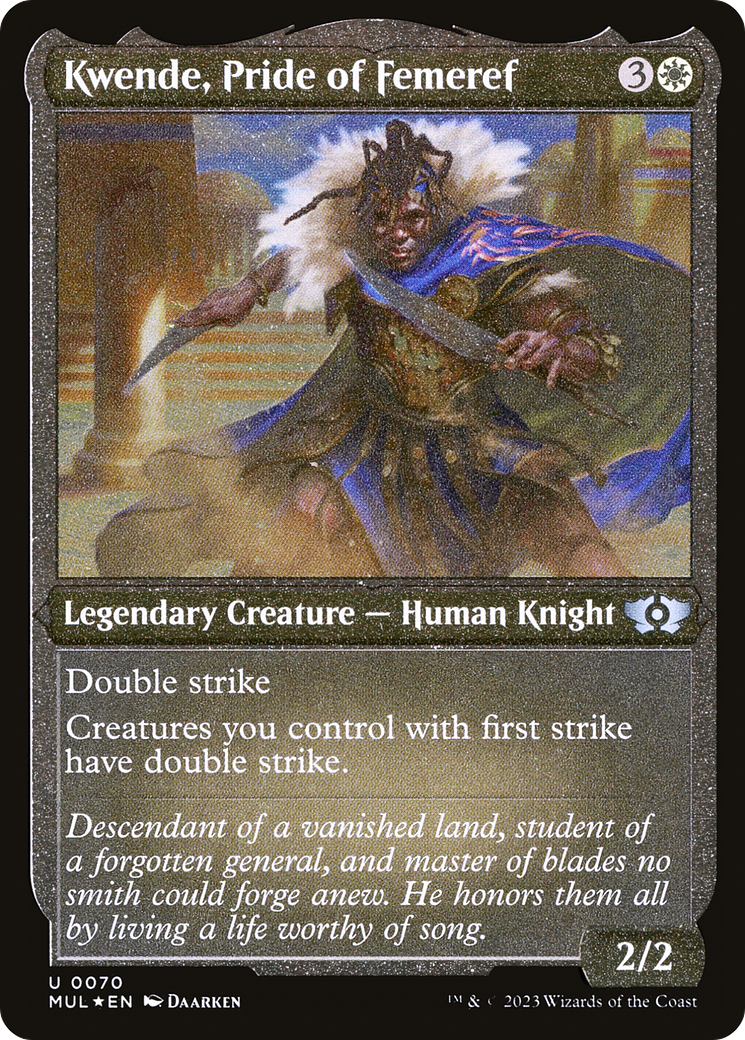 Kwende, Pride of Femeref (Foil Etched) [Multiverse Legends] Magic: The Gathering