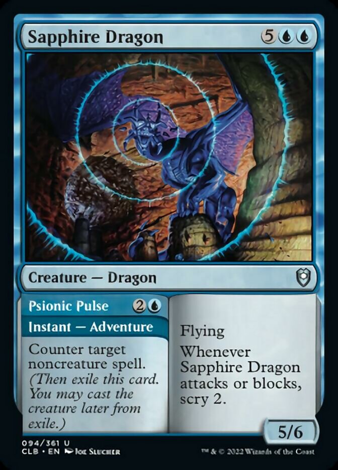 Sapphire Dragon // Psionic Pulse [Commander Legends: Battle for Baldur's Gate] Magic: The Gathering