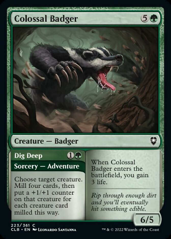 Colossal Badger // Dig Deep [Commander Legends: Battle for Baldur's Gate] Magic: The Gathering