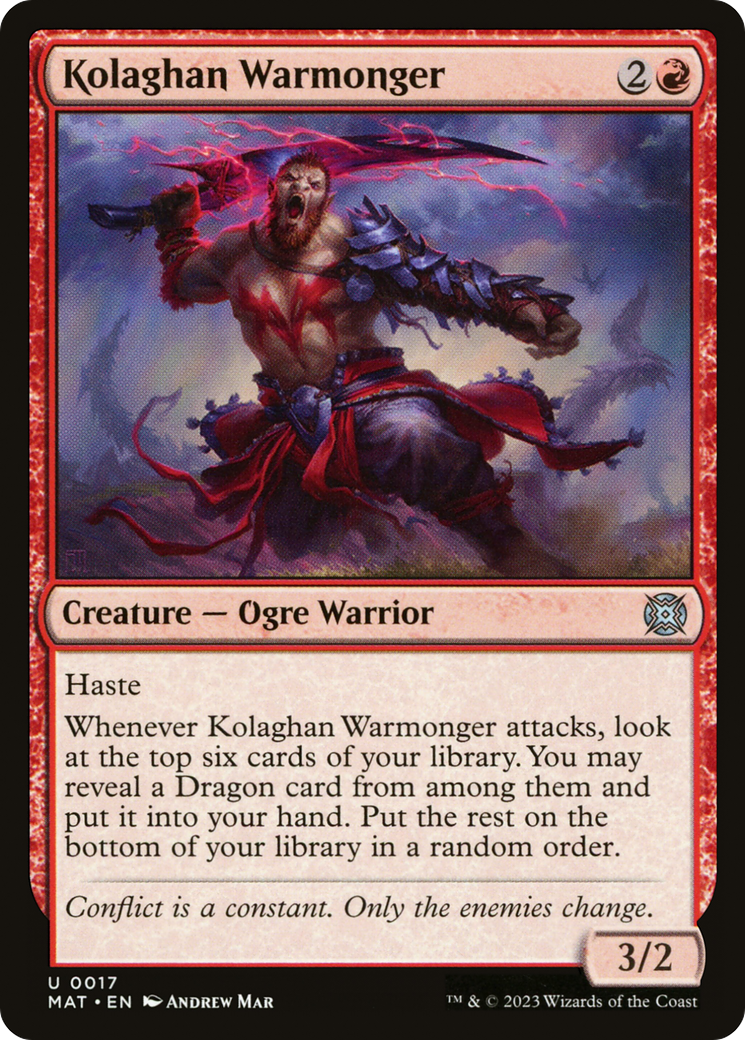 Kolaghan Warmonger [March of the Machine: The Aftermath] Magic: The Gathering