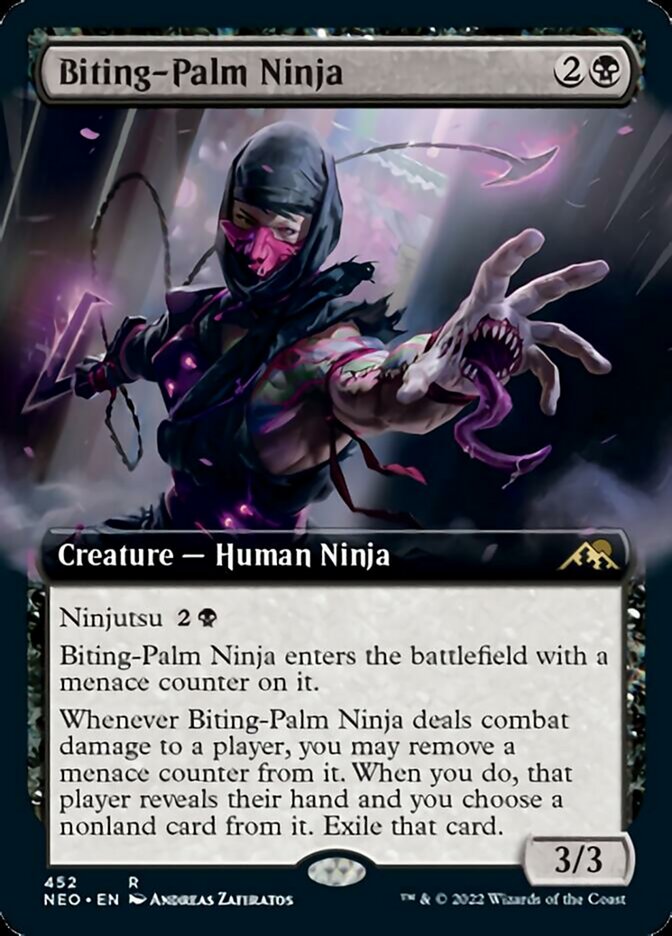 Biting-Palm Ninja (Extended Art) [Kamigawa: Neon Dynasty] Magic: The Gathering