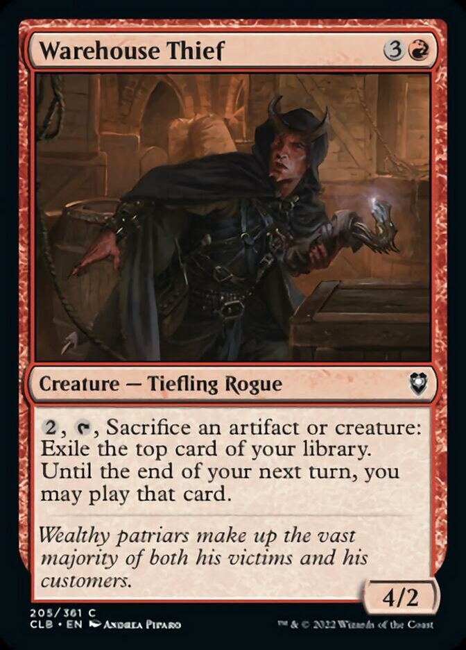 Warehouse Thief [Commander Legends: Battle for Baldur's Gate] Magic: The Gathering