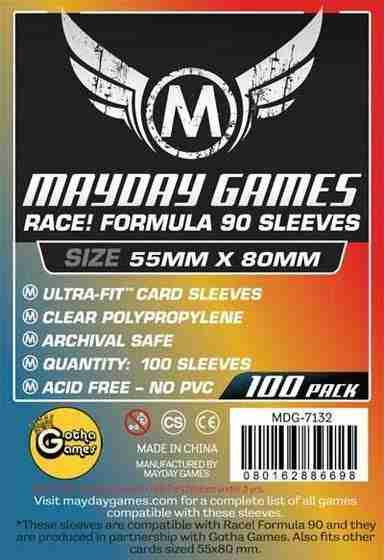 Mayday Games Race Formula Standard Sleeves -Ultra Fit (55x80mm) 100 pack