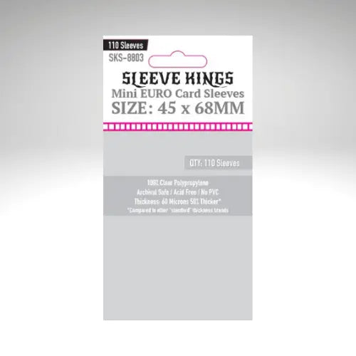 Sleeve Kings Mini Euro Card Sleeves (45x68mm) 110 Pack