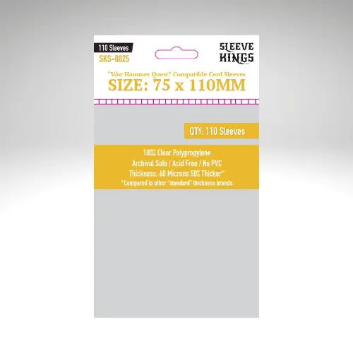 Sleeve Kings "War Hammer Quest Compatible" Sleeves (75x110mm) 110 Pack