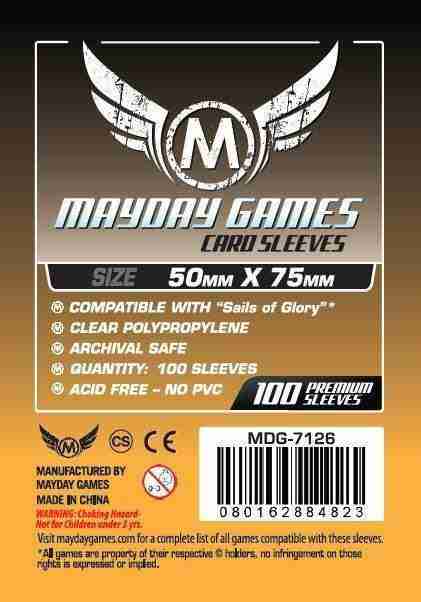 Mayday Games Sails of Glory Standard Sleeves (50x75mm) 100 pack