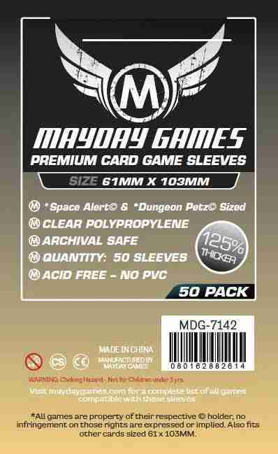 Mayday Games "Space Alert" & "Dungeon Petz" Premium (61x103mm) 50 pack