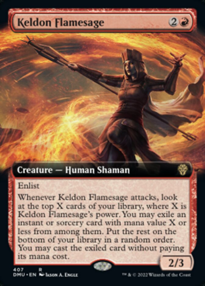 Keldon Flamesage (Extended Art) [Dominaria United] Magic: The Gathering