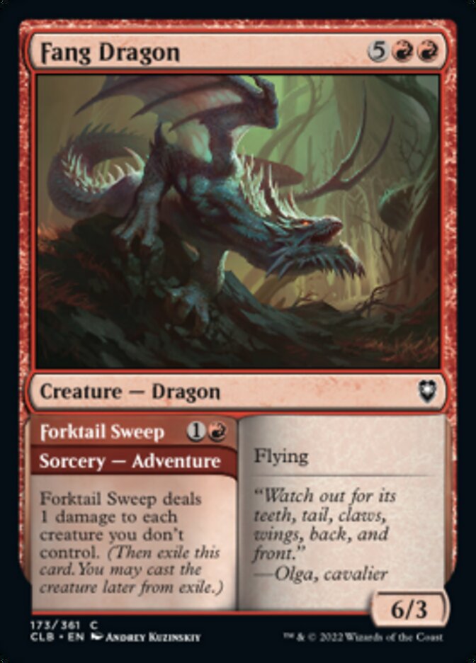 Fang Dragon // Forktail Sweep [Commander Legends: Battle for Baldur's Gate] Magic: The Gathering