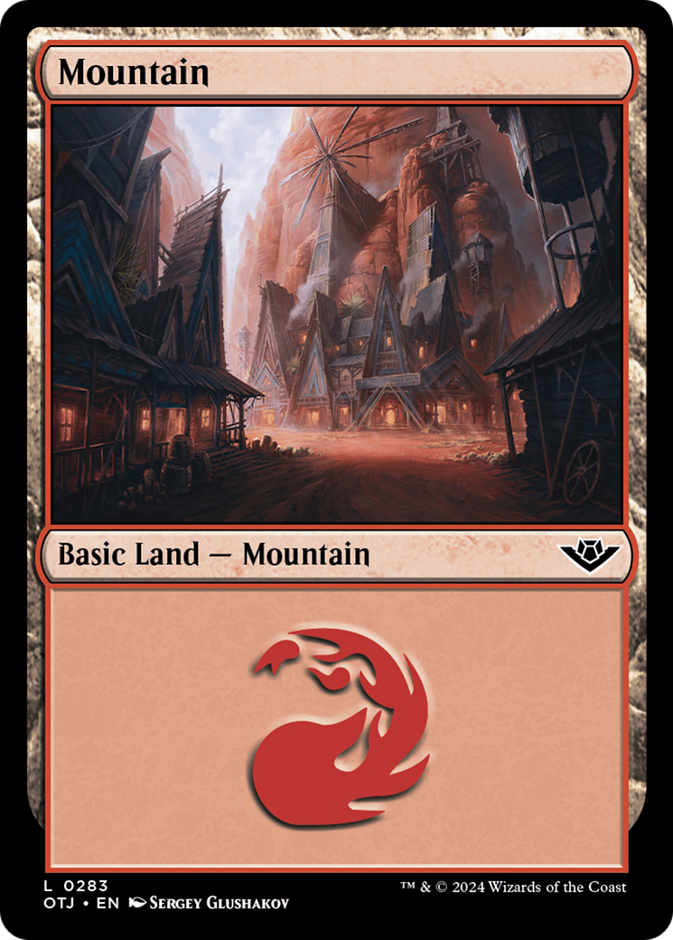 Mountain (0283) [Outlaws of Thunder Junction] Magic: The Gathering