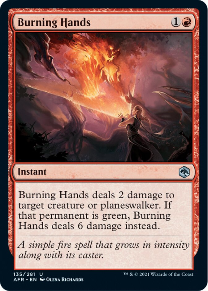 Burning Hands [Dungeons & Dragons: Adventures in the Forgotten Realms] Magic: The Gathering