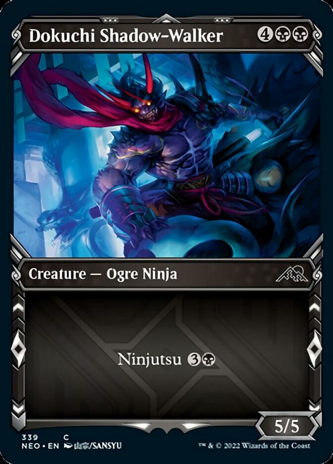 Dokuchi Shadow-Walker (Showcase Ninja) [Kamigawa: Neon Dynasty] Magic: The Gathering