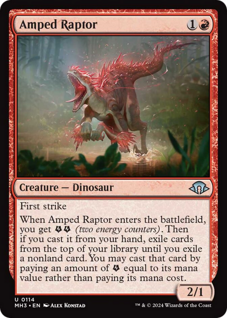 Amped Raptor [Modern Horizons 3] Magic: The Gathering