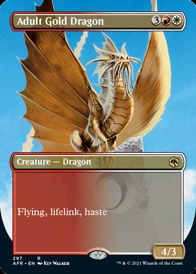 Adult Gold Dragon (Borderless Alternate Art) [Dungeons & Dragons: Adventures in the Forgotten Realms] Magic: The Gathering