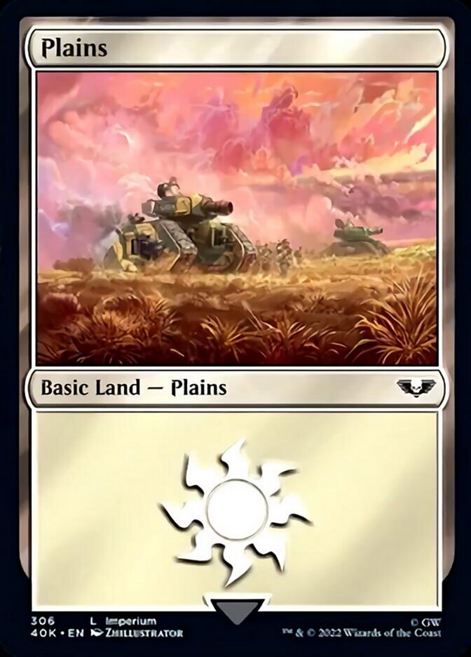 Plains (306) [Warhammer 40,000] Magic: The Gathering