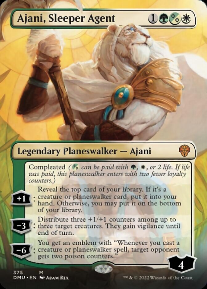 Ajani, Sleeper Agent (Borderless) (375) [Dominaria United] Magic: The Gathering