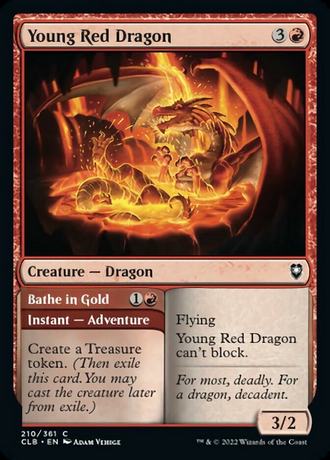 Young Red Dragon // Bathe in Gold [Commander Legends: Battle for Baldur's Gate] Magic: The Gathering