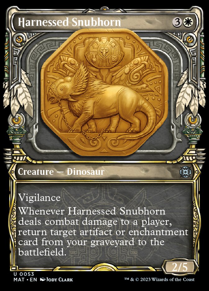 Harnessed Snubhorn (Showcase) [March of the Machine: The Aftermath] Magic: The Gathering