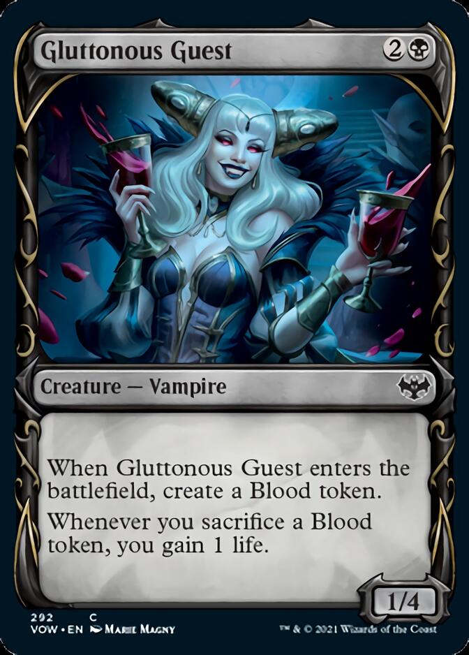 Gluttonous Guest (Showcase Fang Frame) [Innistrad: Crimson Vow] Magic: The Gathering