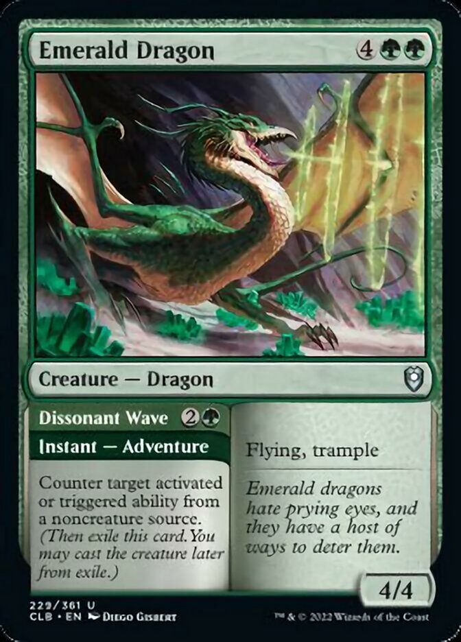 Emerald Dragon // Dissonant Wave [Commander Legends: Battle for Baldur's Gate] Magic: The Gathering