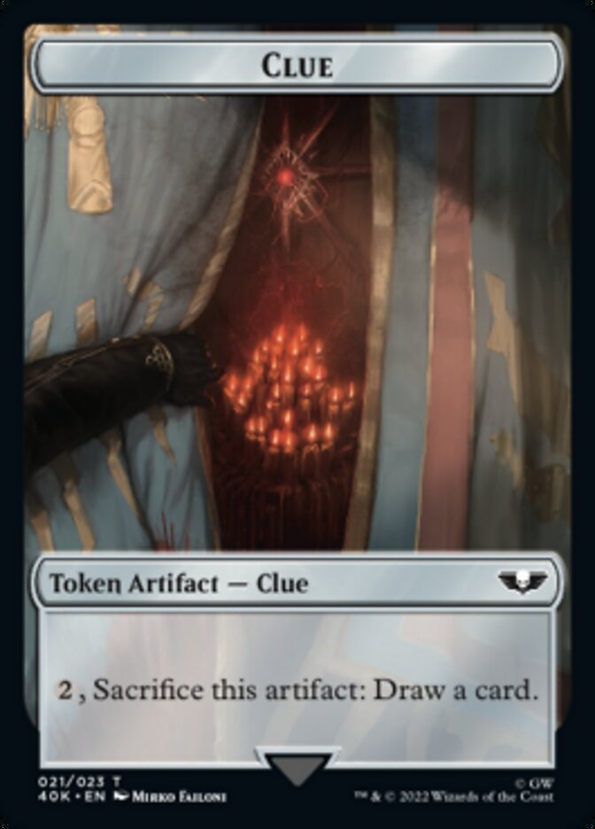 Astartes Warrior (001) // Clue Double-Sided Token [Warhammer 40,000 Tokens] Magic: The Gathering