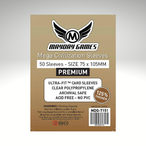 Mayday Games Mega Civilization Sleeves Premium (75x105mm) 50 pack