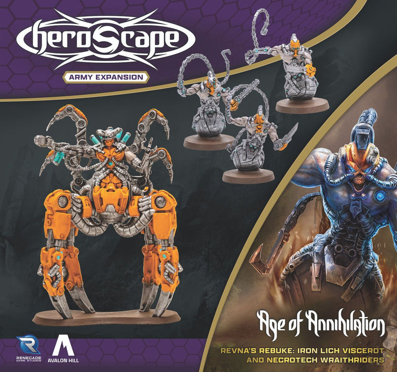 Heroscape: Revna's Rebuke - Iron Lich Viscerot and Necrotech Wraithriders Army Expansion - 2024 - 2-2-Players