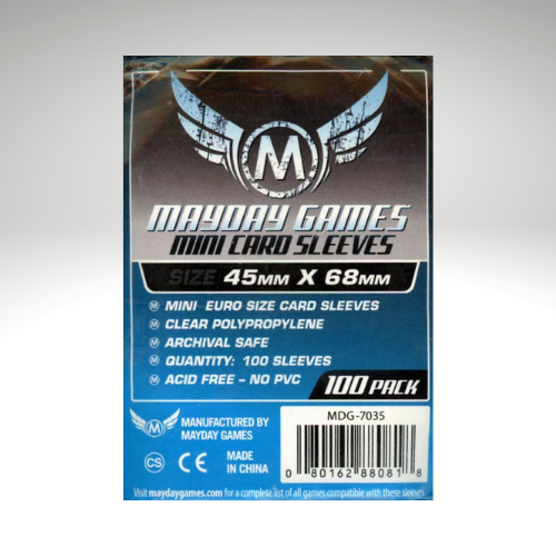 Mayday Games Mini Euro Card Standard Sleeves (45x68mm) 100 pack