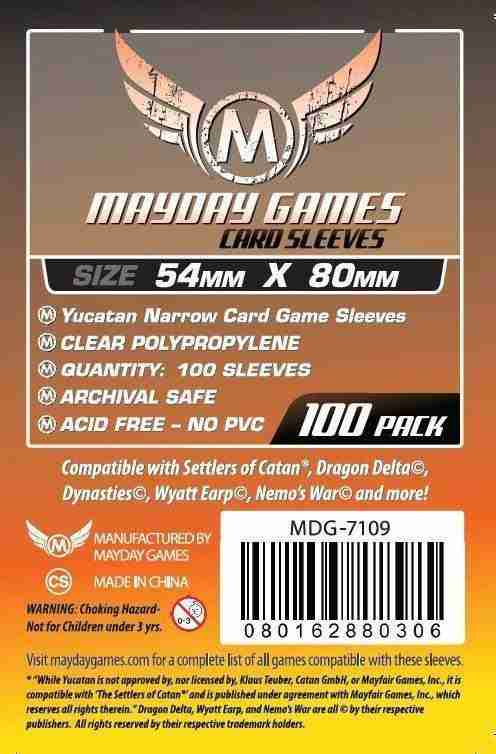 Mayday Games Yucatan Standard Sleeves-Narrow (54x80mm) 100 pack